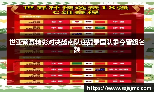 世亚预赛精彩对决越南队迎战泰国队争夺晋级名额